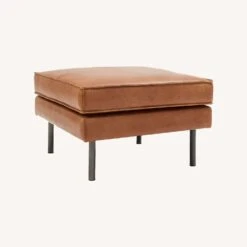 West Elm Axel Leather Ottoman