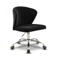 Other Office Chair In Black Velvet W Rich Chrome Base