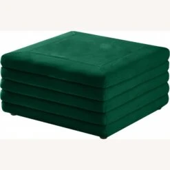 Other Ottoman In Green Velvet W/ Deep Channel Tufting