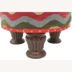 Arshs' Fine Boho Chic Handmade Kilim Upholstered Footstool