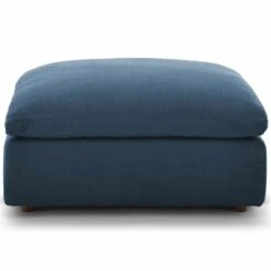 Other Ottoman In Overstuffed Azure Soft Fabric