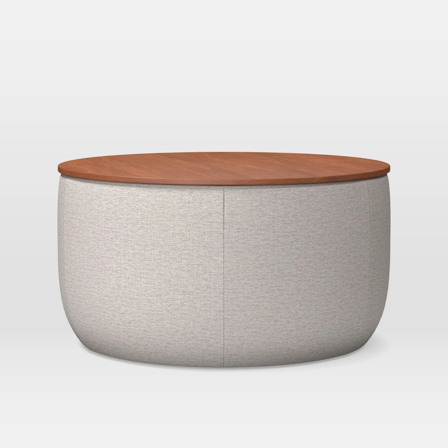 West Elm Upholstered Round Storage Ottoman - Image 2