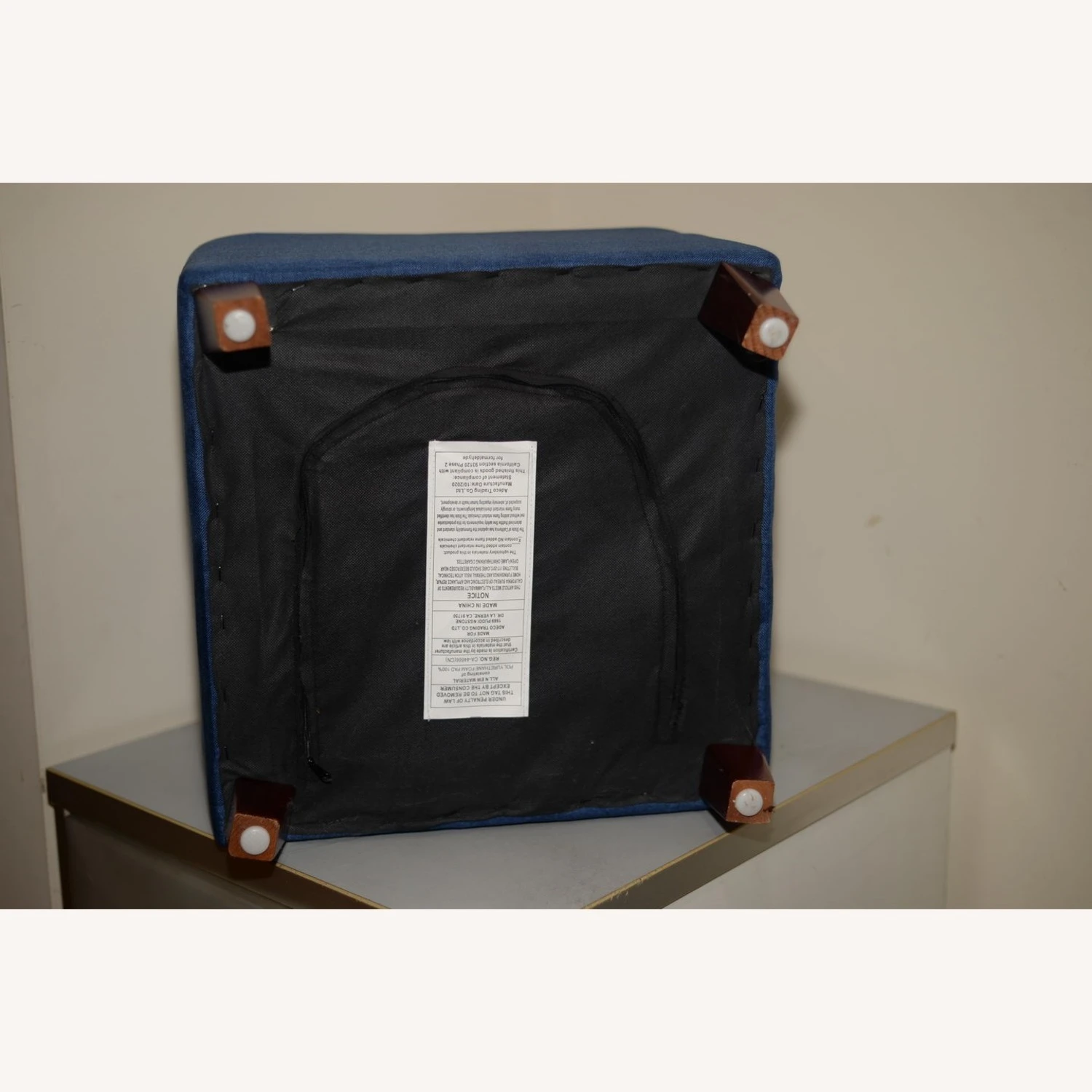 Other Adeco Blue Ottoman - Image 9