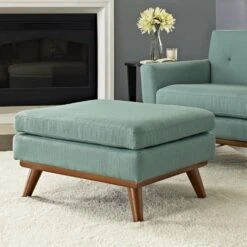 Other Modern Ottoman In Laguna Fabric Upholstery Finish