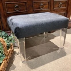 Cowhide And Acrylic Footstool Ottomans