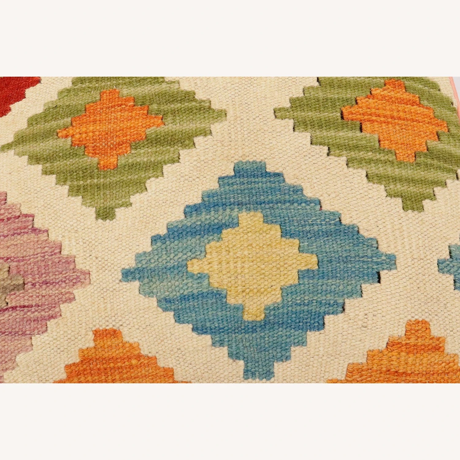 Eclectic Otis Handmade Kilim Upholstered Ottoman - Image 7