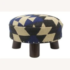 Boho Chic Handmade Kilim Upholstered Footstool