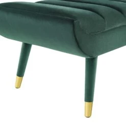 Other Modern Bench In Green Channel Tufted Velvet Finish