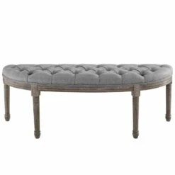 Other Modern Bench In Semi-Circle Light Gray Fabric
