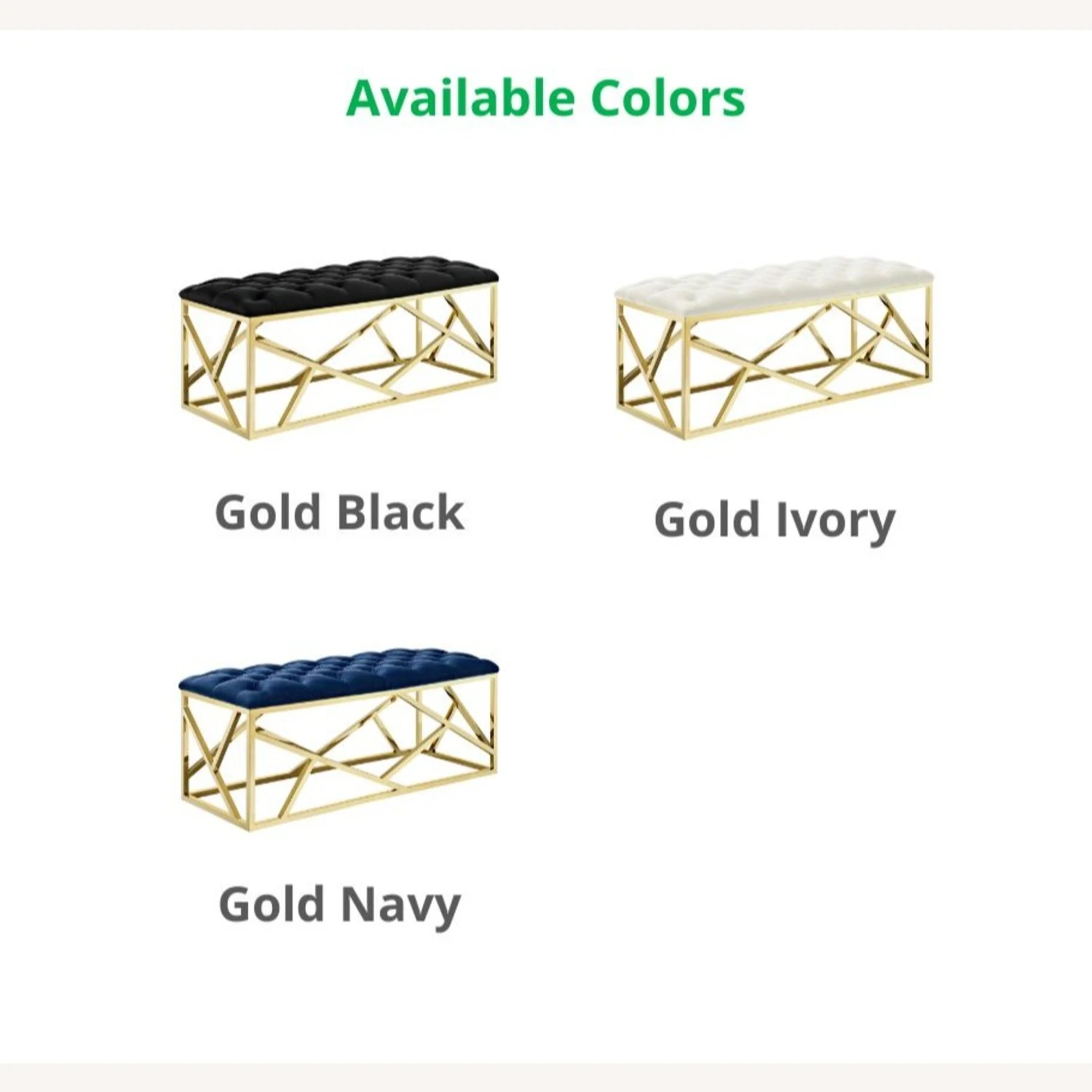 Other Bench In Tufted Ivory Velvet Polyester Fabric - Image 7