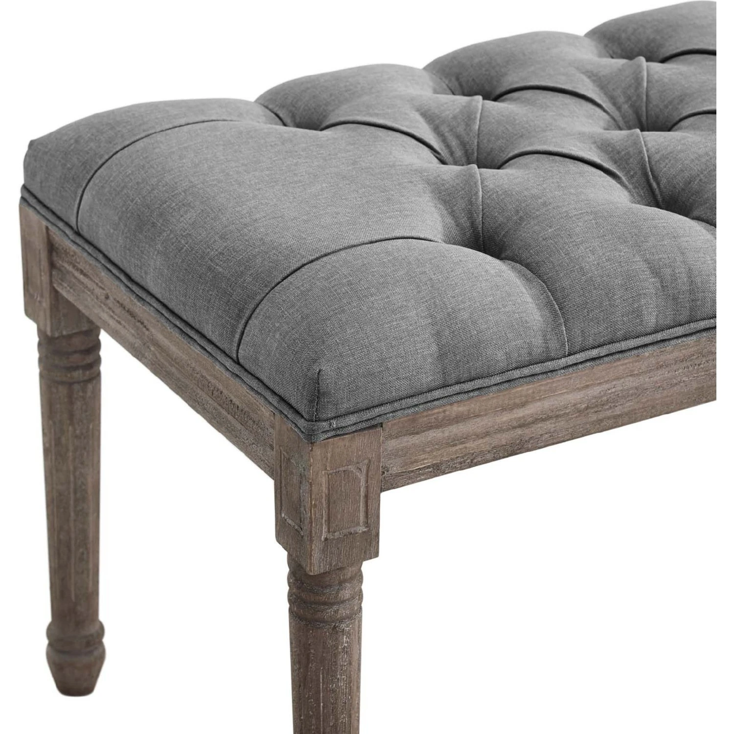 Other Bench In Light Gray W/ Chiseled Artisan Detail - Image 6